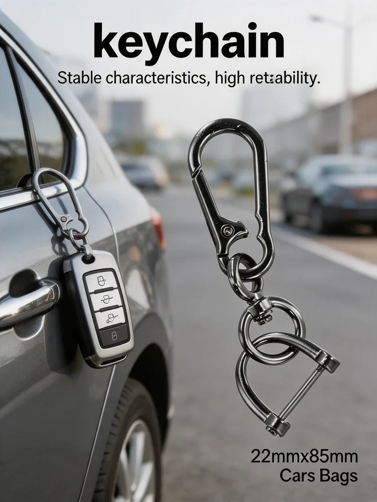 Zinc Alloy Keychain with Horseshoe Buckle