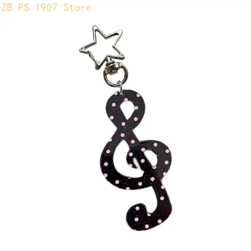 Modern  Keychain Featuring Music Note Lightweight Compact Everyday Accessory 55KA