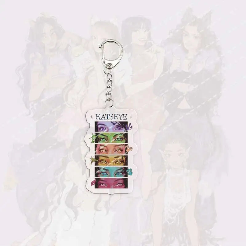 Cool K-pop Katseye Keychain Accessories Charms Acrylic Cute Daniela  Lara Megan Manon Sophia Yoonchae Keyrings Fans Freinds Gift