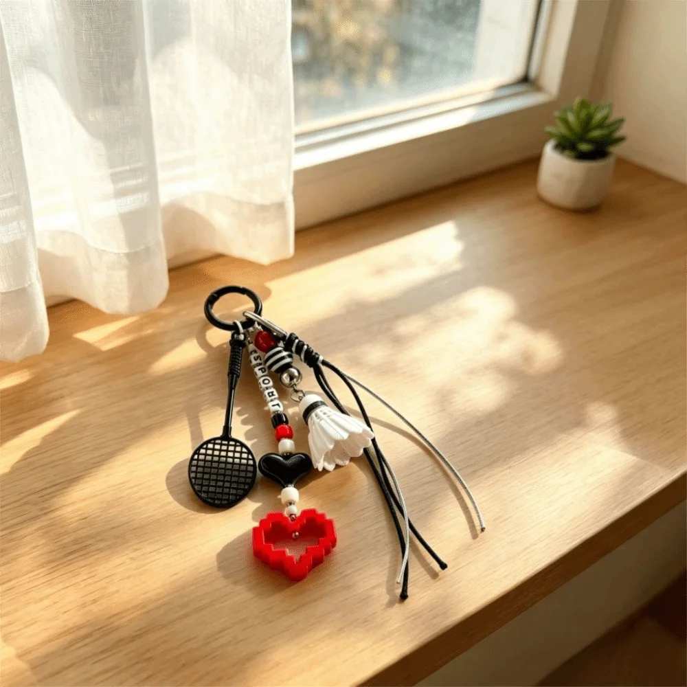 Badminton Racket Keychain in Aluminium Alloy