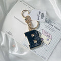 Enamel 26 Alphabet Letter Keychain Pendant Versatile Portable Letter Keyring Charm Decor for Bracelet Necklace Bag Mini Gift