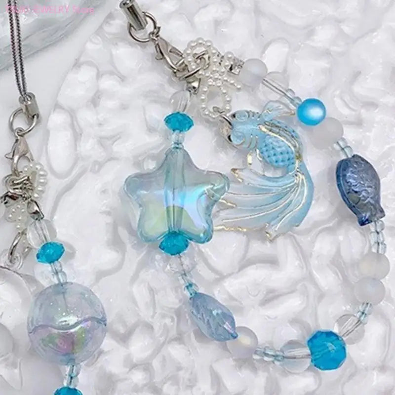 62KE Elegant Acrylic Dolphin/Carp Chain Marine Animal Pendant Keyring Accessory