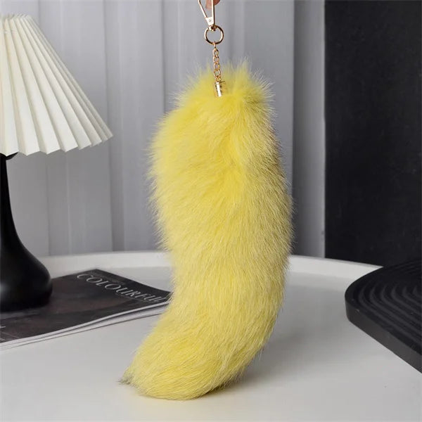 Fox Tail Keychain with Swivel Clasp