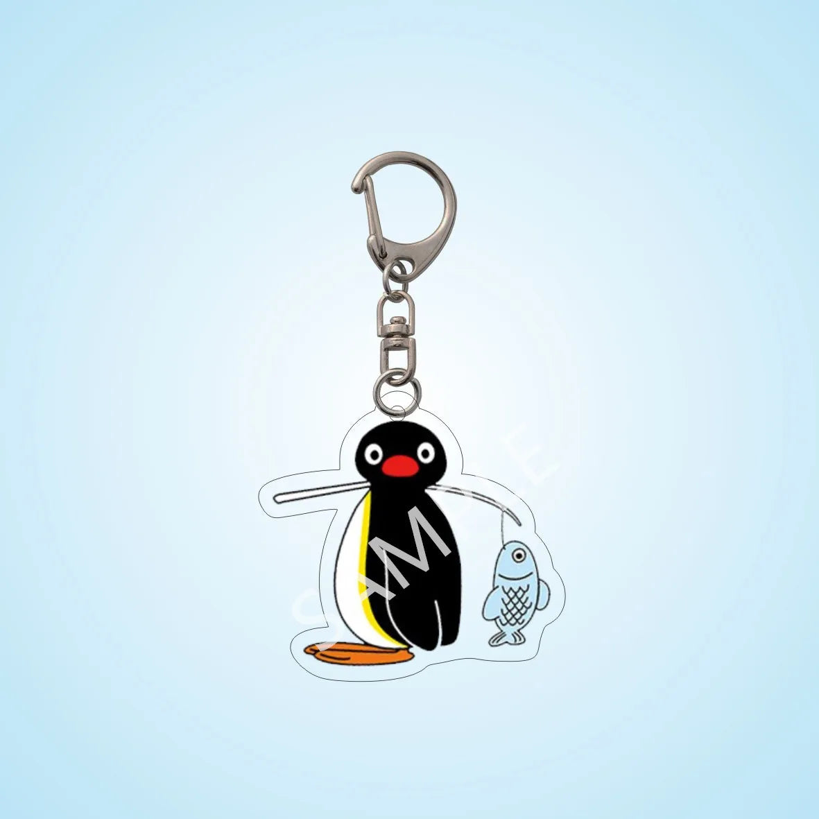 Cartoon Penguin Acrylic Keychain with Swivel Clasp