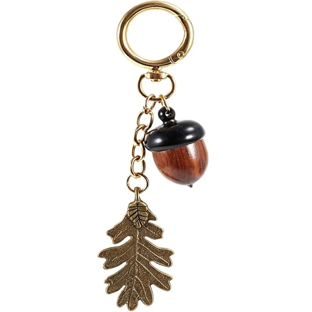 Twist-Open Acorn Pendant Keychain