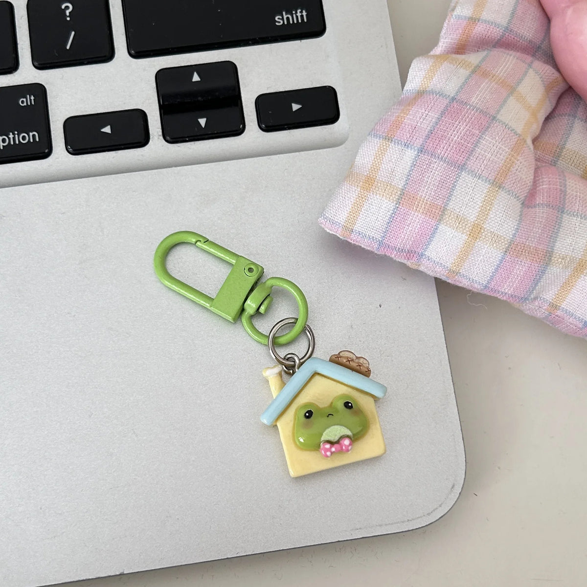 Cartoon Frog Keychain with Lobster Clasp