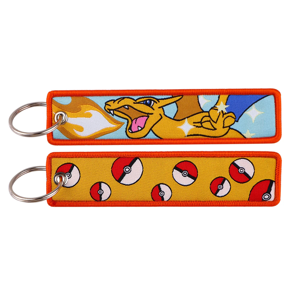 Double-Sided Embroidered Key Tag with Metal Hardware