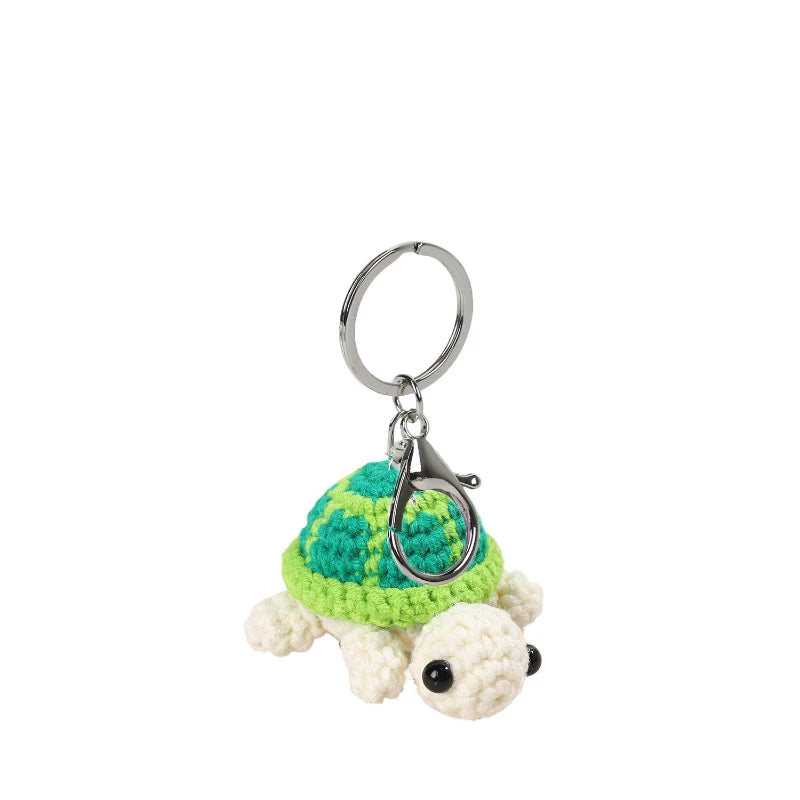 New Cute Little Turtle Car Keychain Mini Turtle Handmade Wool Crochet Backpack Hanging Cute Keychain