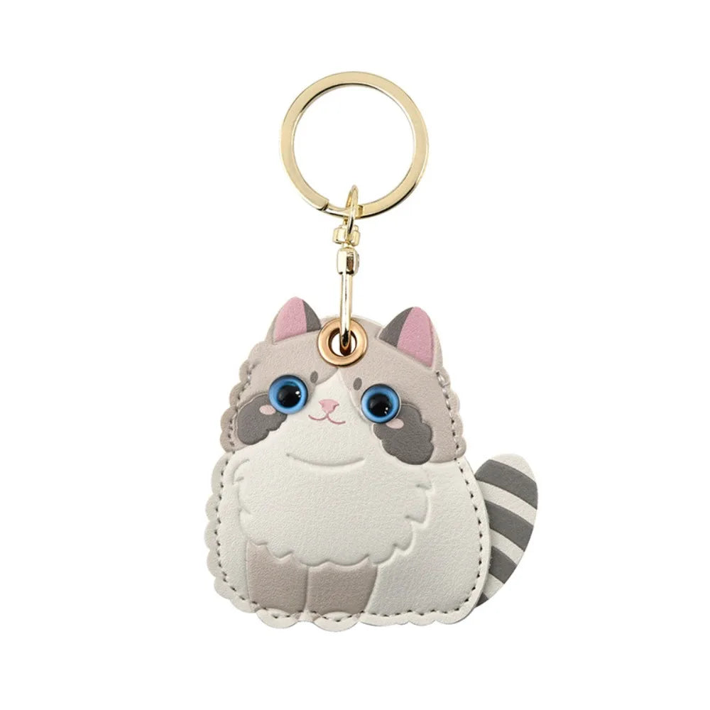 Cat Card Holder Keychain with Carabiner Clip