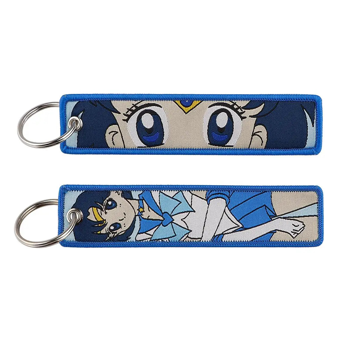 Embroidered Anime Cat Fabric Key Tag