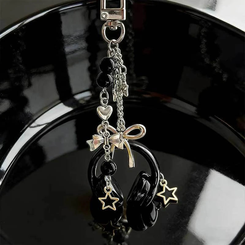 Butterfly Knot and Earphone Charm Keychain