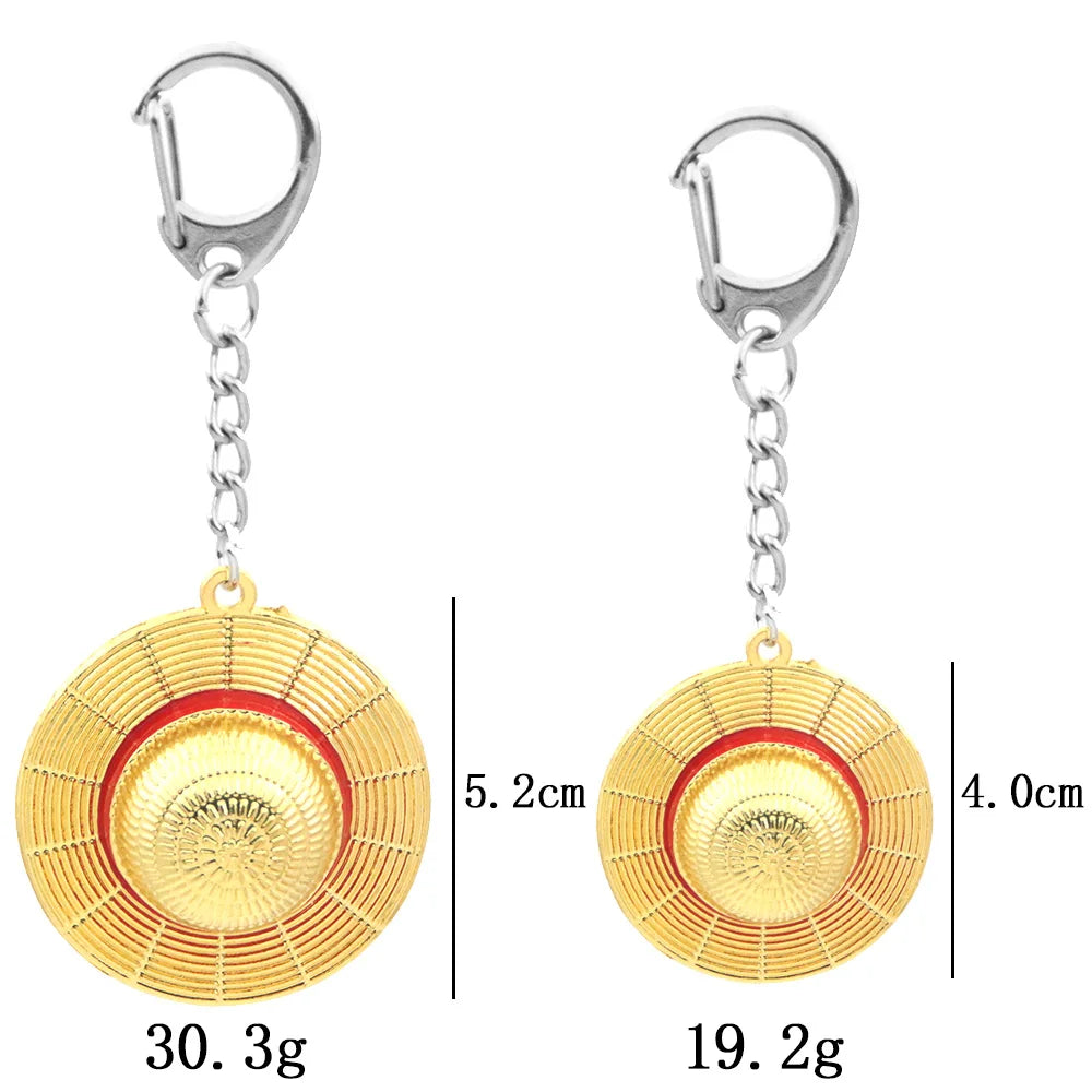 Anime Straw Hat Zinc Alloy Keychain