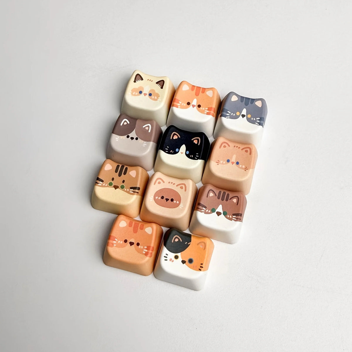 Cat Keyboard Button Keychain with Clip