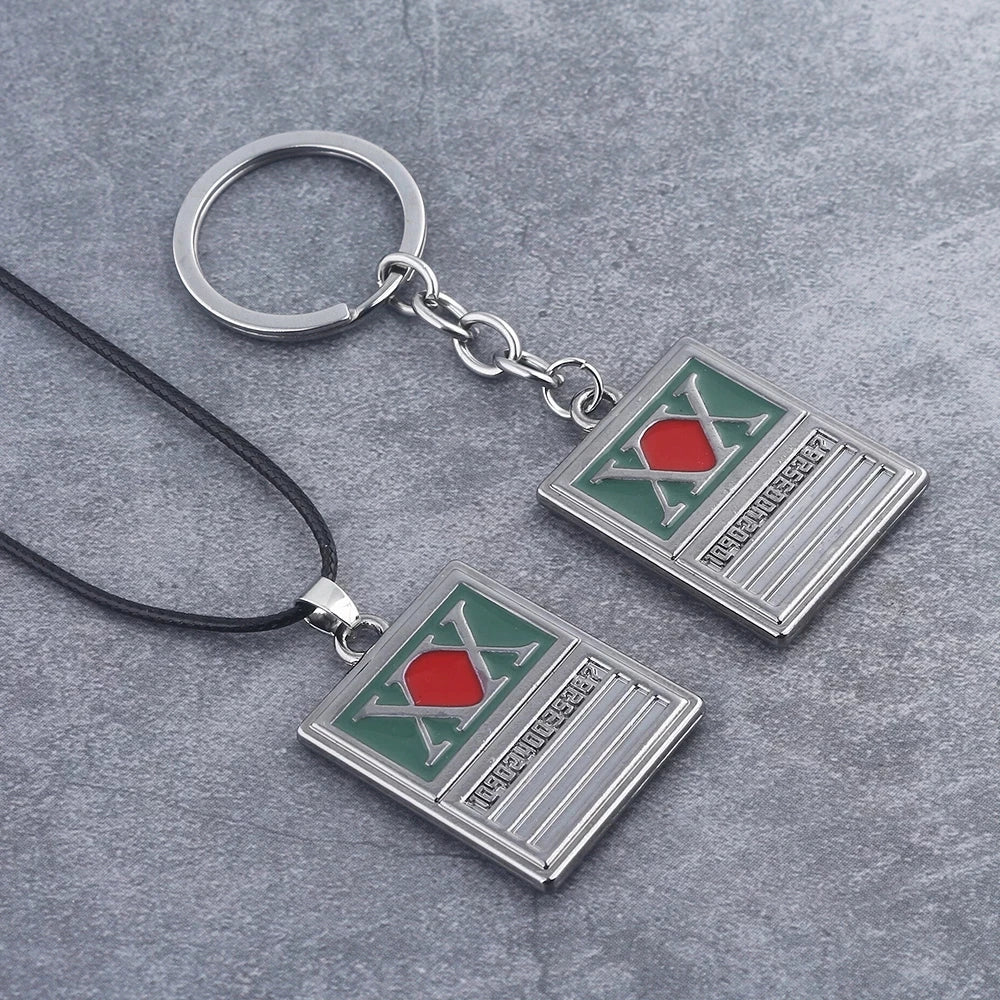 Hunter License Pendant Keychain in Antique Silver