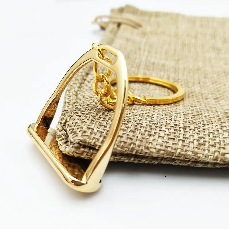 Horse Stirrup Keychain with Polished Edges
