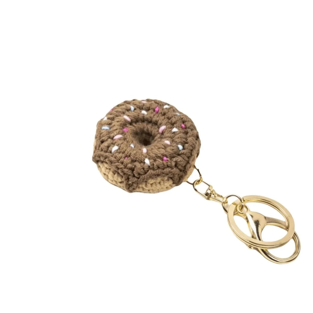 Crochet Donut Keychain with Lobster Clasp