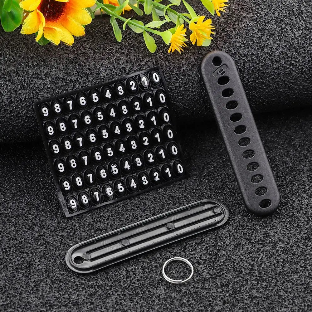 Phone Number Keychain Tag with Split Ring