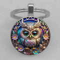 Silver-Tone Owl Charm Keychain