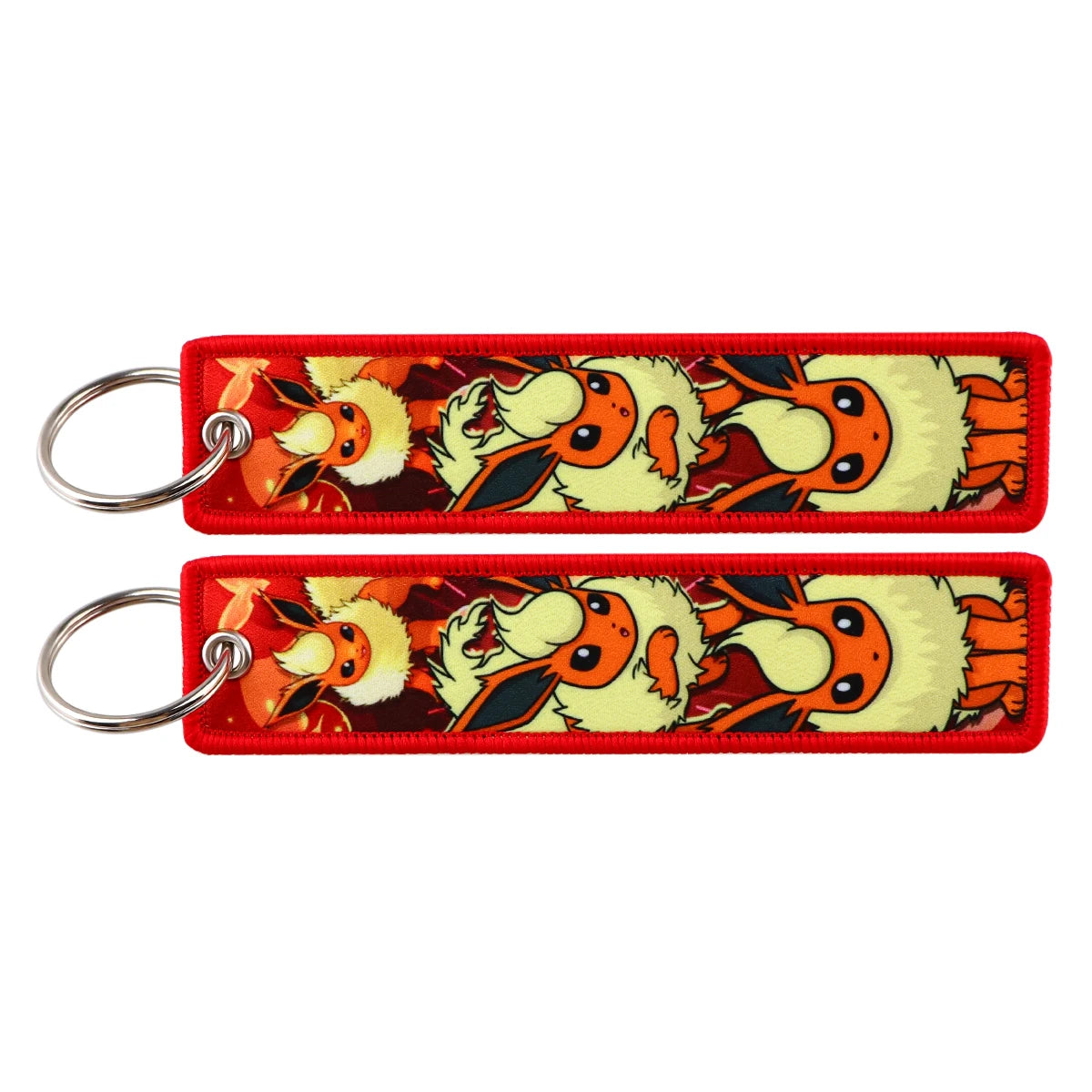 Double-Sided Embroidered Key Tag with Metal Hardware