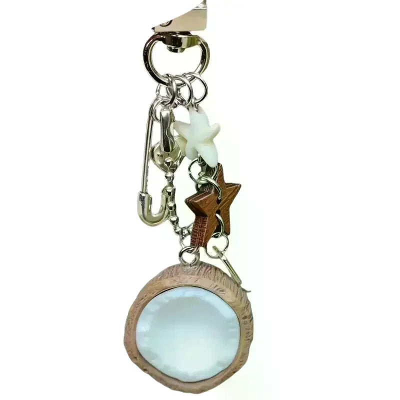Beaded Coconut and Starfish Bag Charm