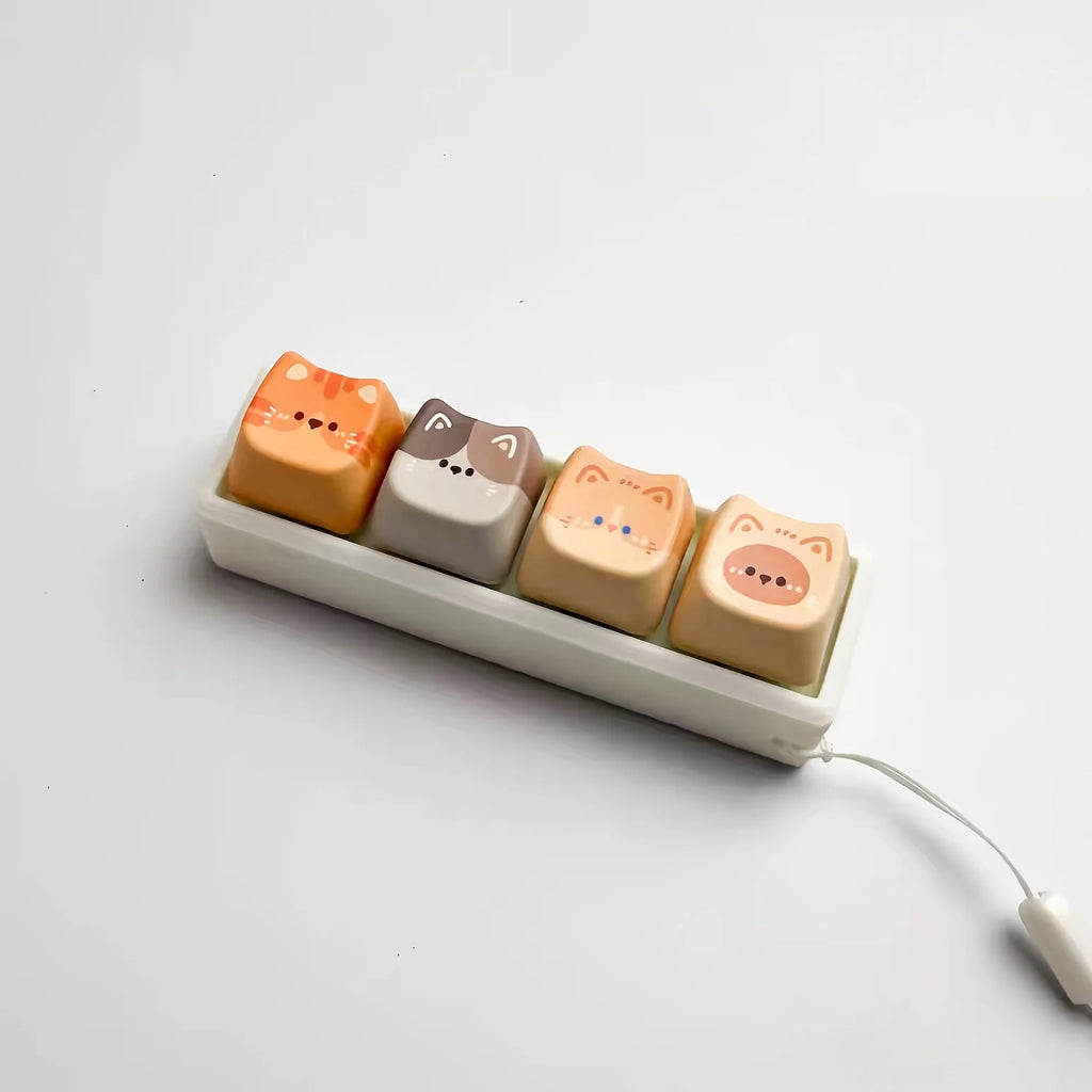 Cat Keyboard Button Keychain with Clip