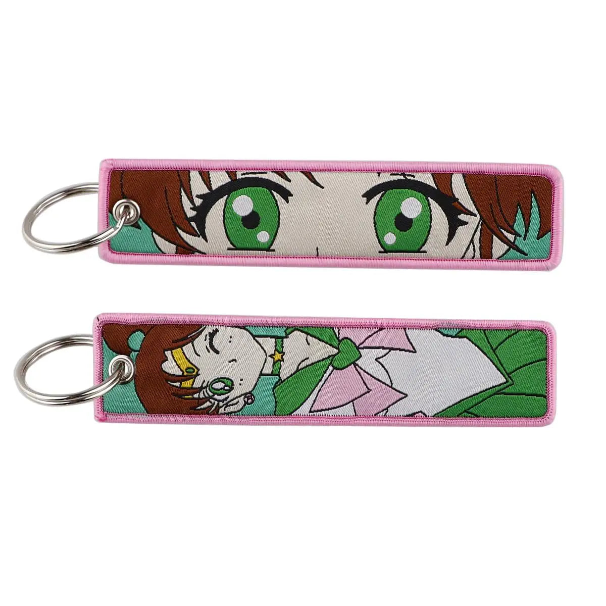 Embroidered Anime Cat Fabric Key Tag
