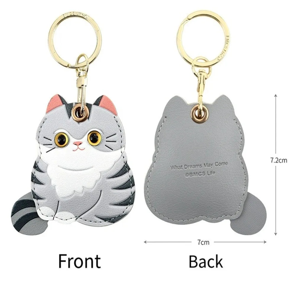 Cat Card Holder Keychain with Carabiner Clip