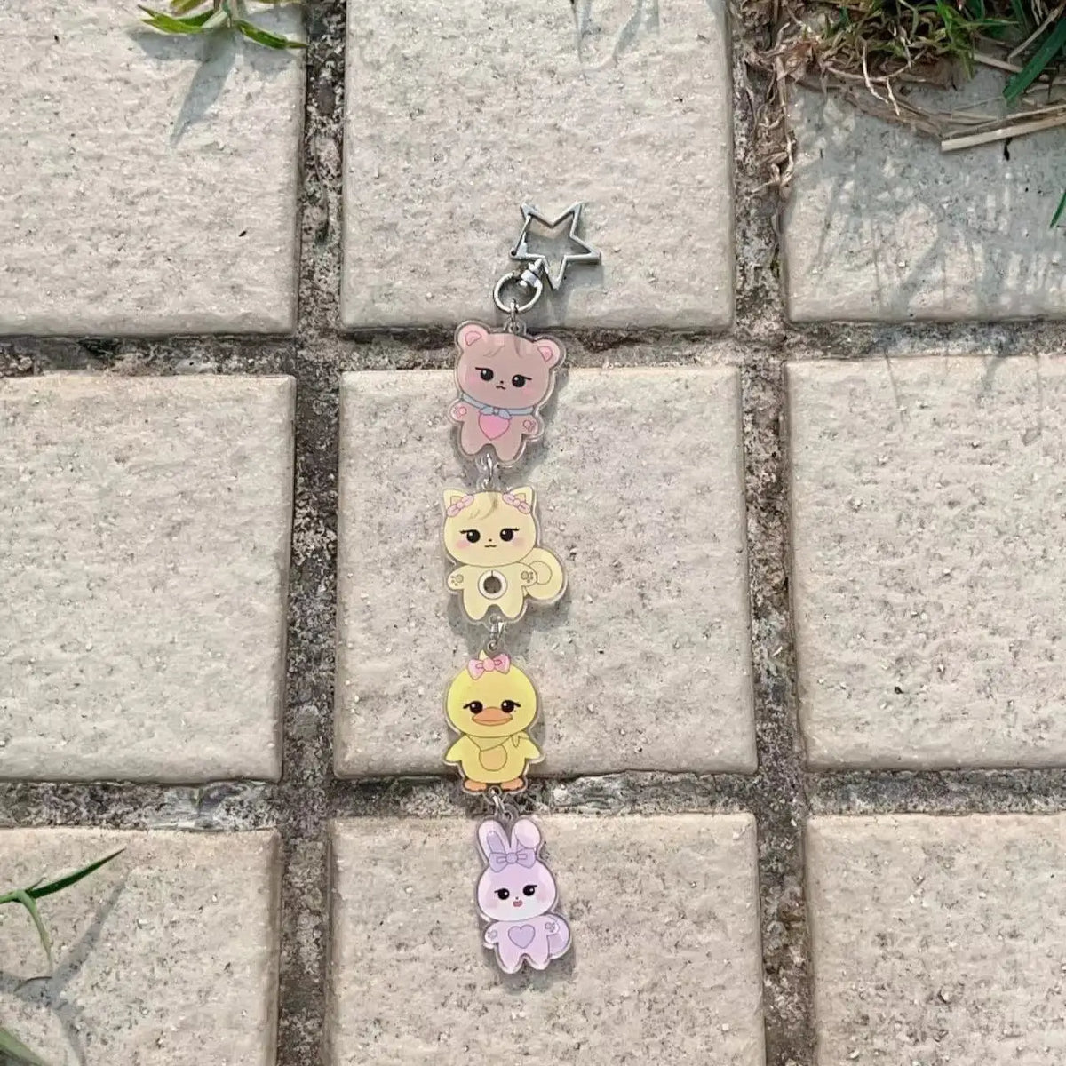 Animal Character Plush and Charm Keychain