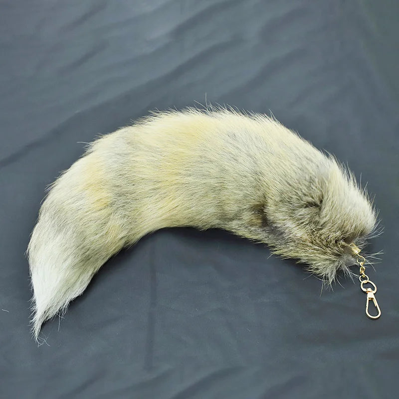 Fox Tail Keychain with Swivel Clasp