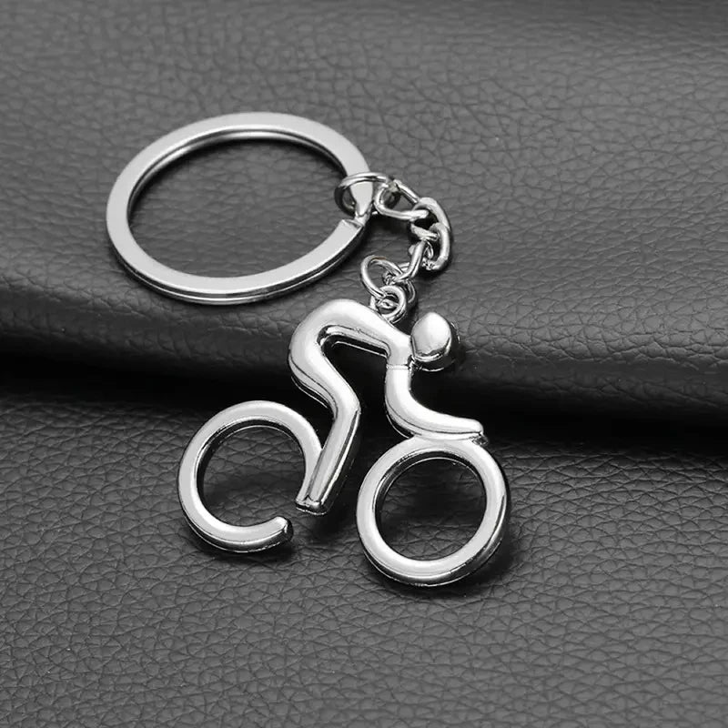 Silver Bicycle Keychain in Zinc Alloy