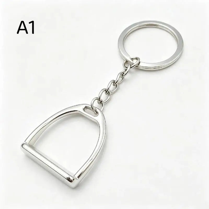 Equestrian Stirrup Keychain with Polished Finish