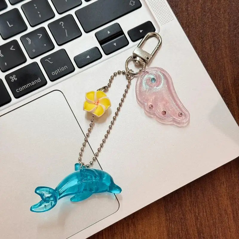 Y2K Dolphin Keychain Retro Alloy Adorable Creative Charm for Purse Backpack Holiday Party Small Gift Accessory