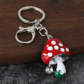 Mushroom Enamel Keychain with Charm Bell