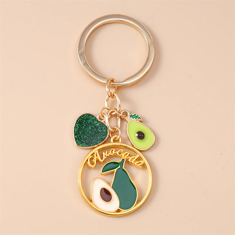 Fruit Enamel Keychain with Gold-Tone Hardware