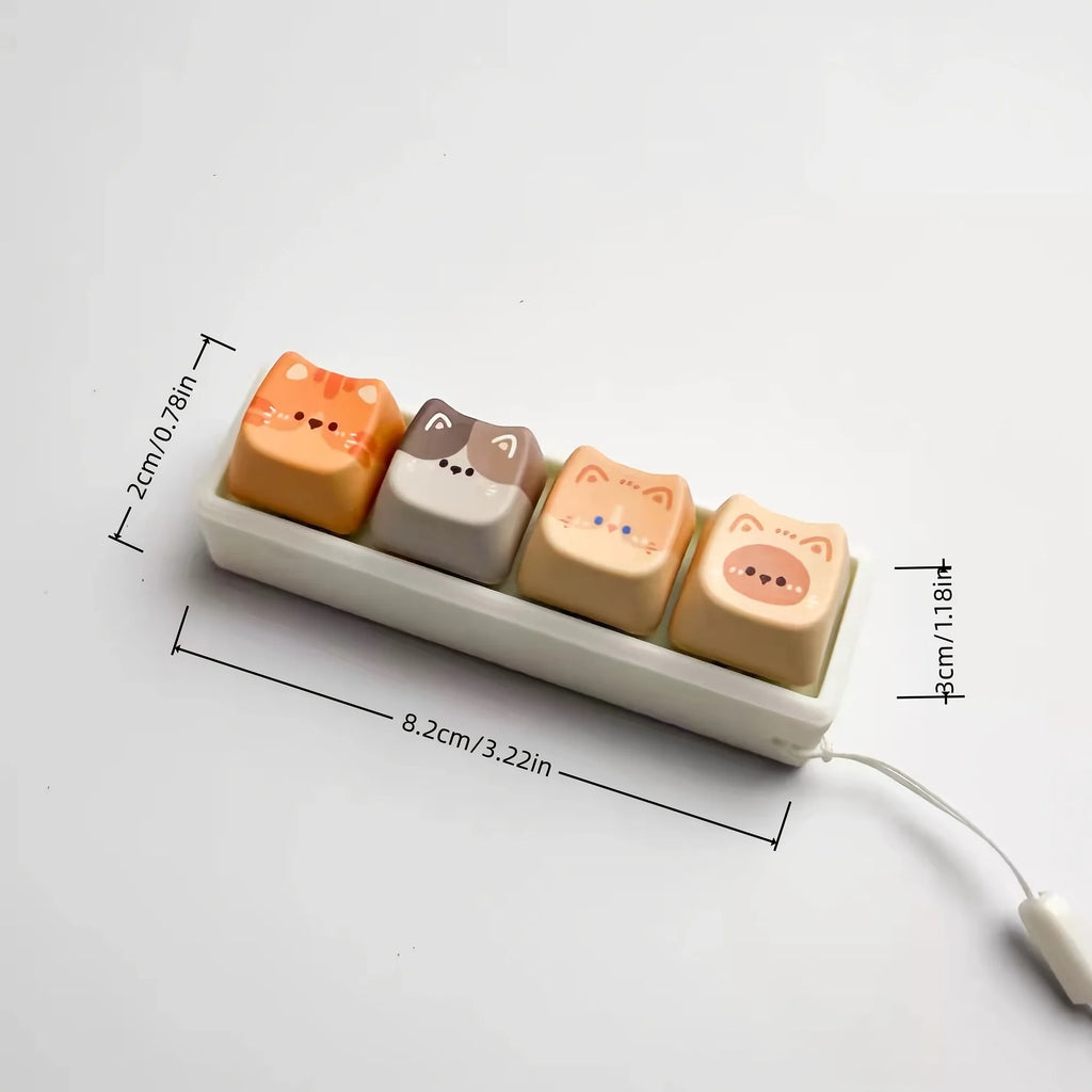 Cat Keyboard Button Keychain with Clip