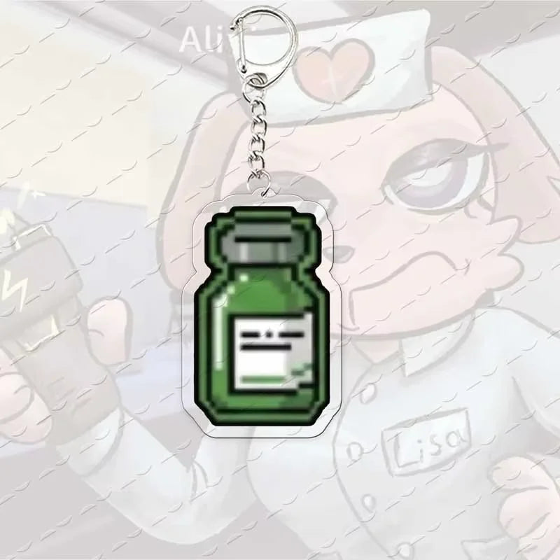 Animal-Themed Acrylic Keychain with Metal Hardware