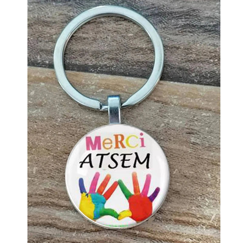 Teacher Appreciation Keychain in Silver Zinc Alloy