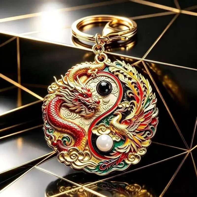 Enamel Blessing Keychain Luxury High End Metal Pendant Premium Bag Charm for Office Lady Bag Decoration