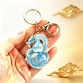 Decorative Charm Keychain with Gold-Tone Hardware