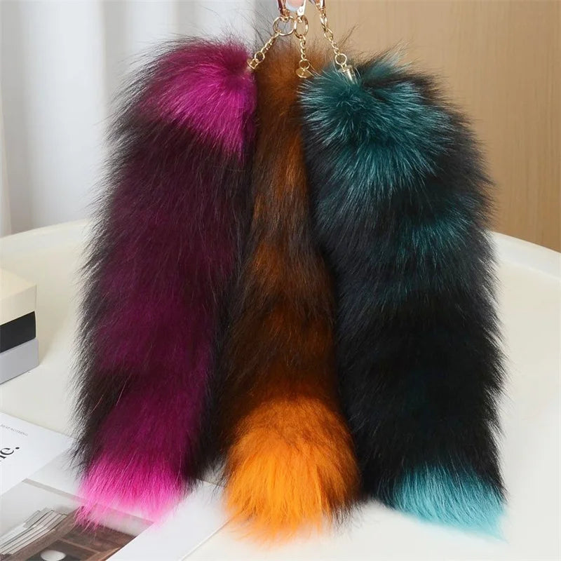 Fox Tail Keychain with Swivel Clasp