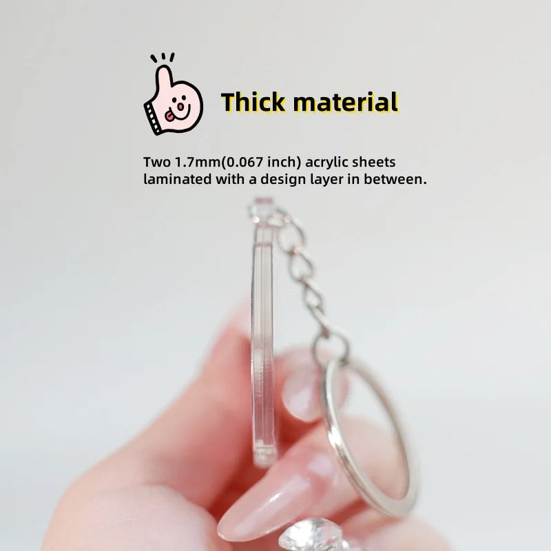 Clear Acrylic Anime Keychain with UV Coating