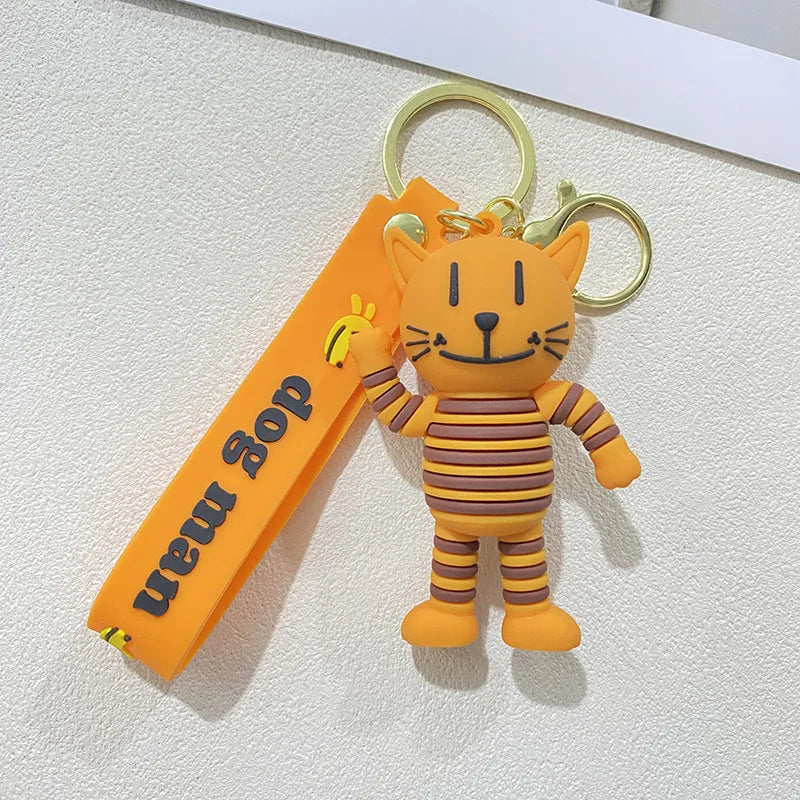 Anime Cat Character Keychain with Zinc Alloy Clasp