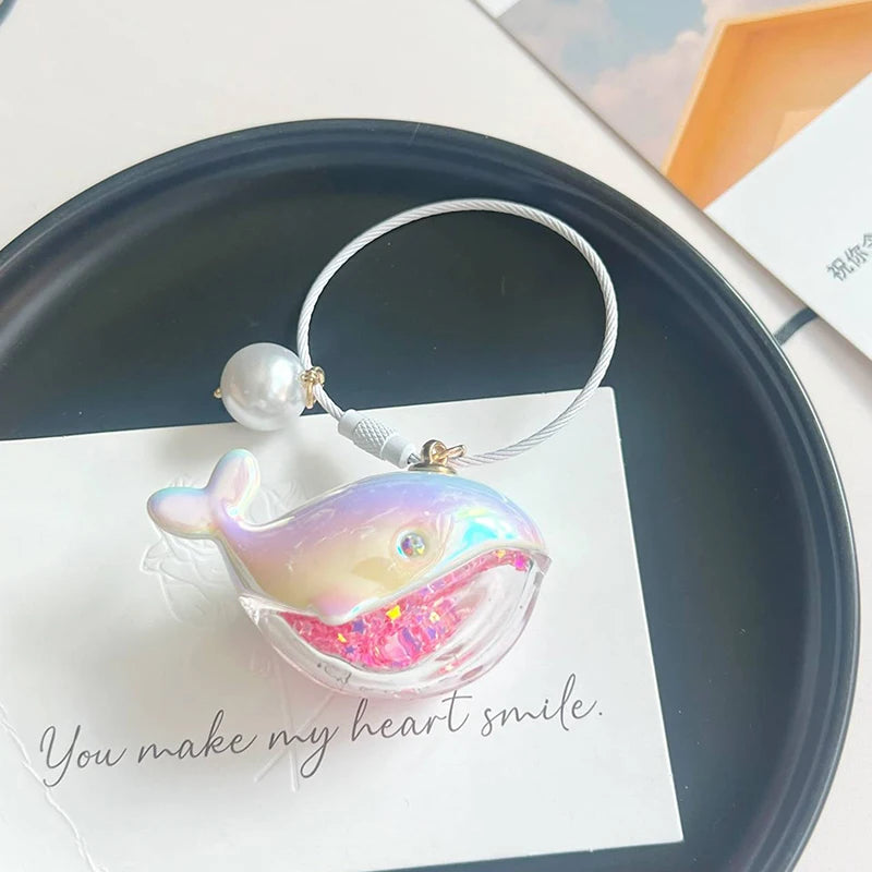Cute Whale Dolphin Keychain Marine Animal Doll Kawaii Keyring Car Key Chain Accessories For Men Women Couple Bag Jewelry