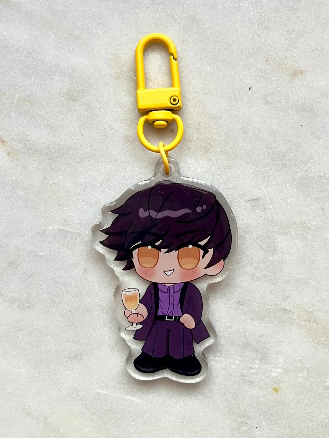Anime Acrylic Charm Keychain with Zinc Alloy Clip