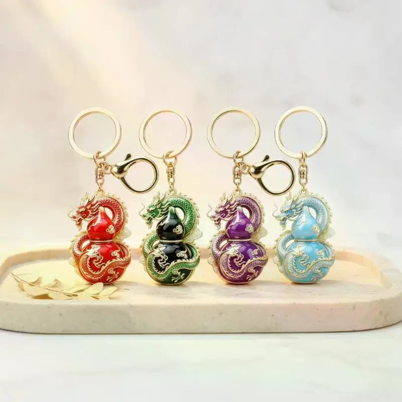 Enamel Luxury Keychain High-end Metal Pendant Bag Charm Blessing Charm