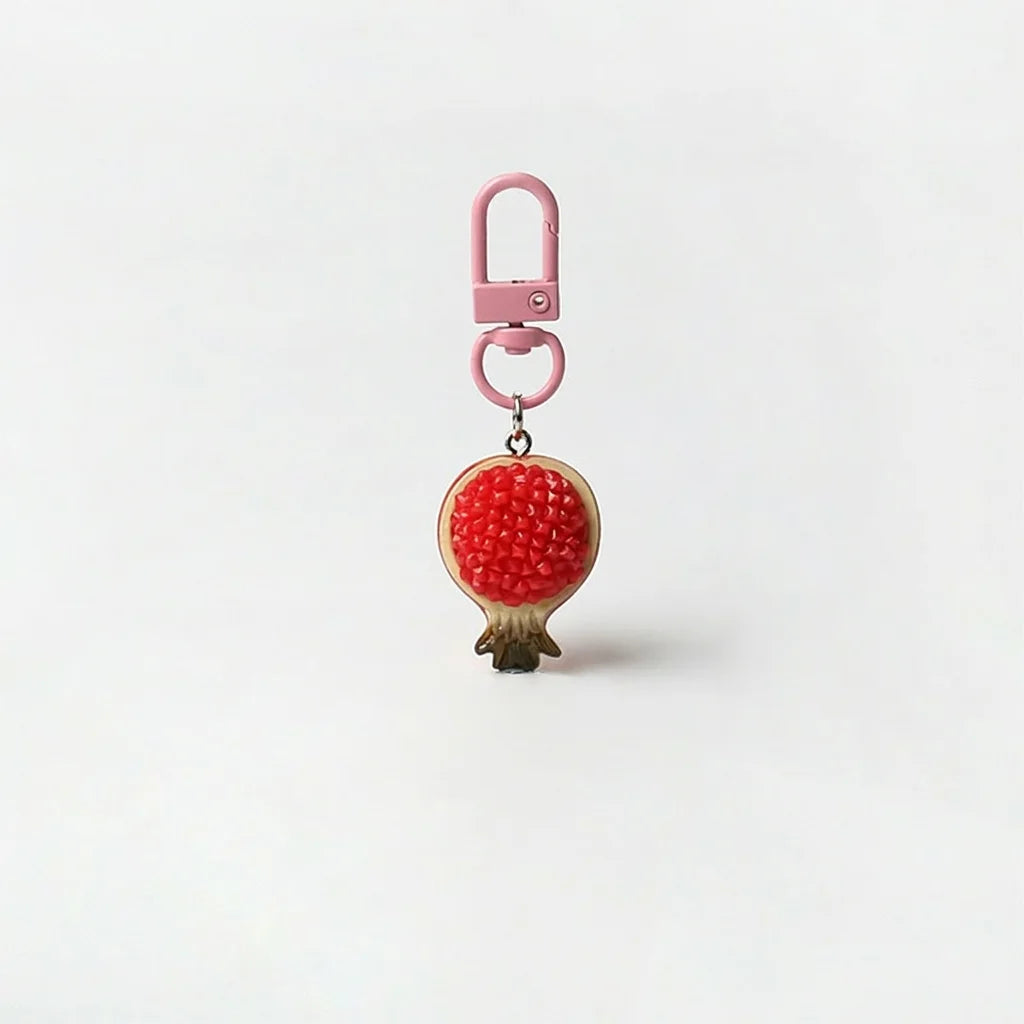 Realistic Fruit Charm Keychain with O-Ring Clasp