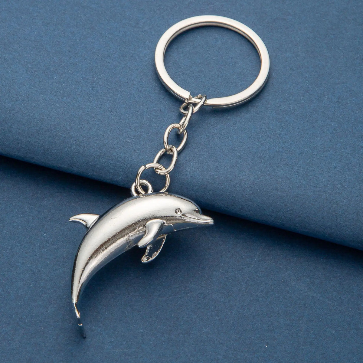 3D Leaping Dolphin Charm Keychain