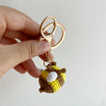 Hand-Crocheted Bee Charm Keychain