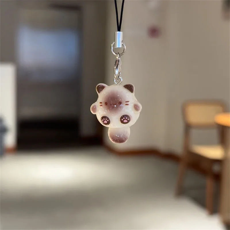 Cartoon Cat Resin Keychain and Bag Charm