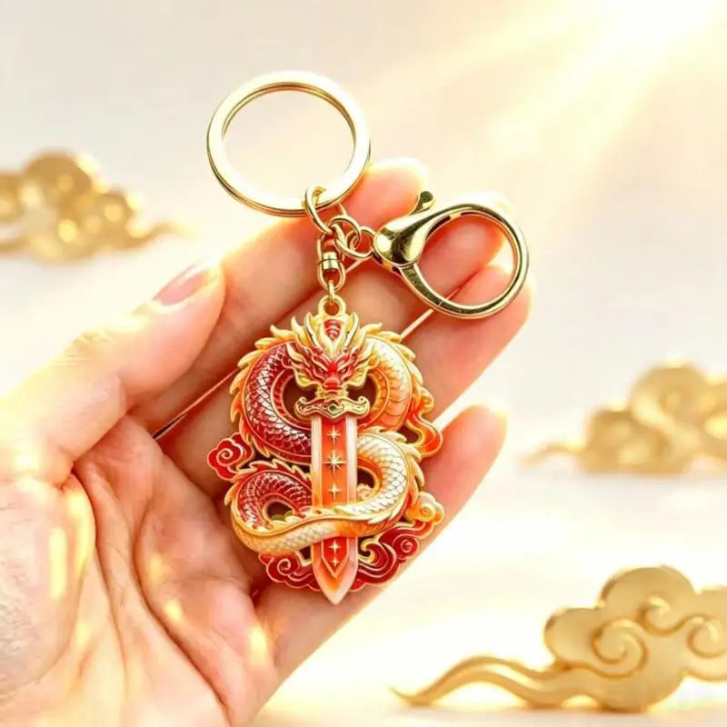 Enamel Luxury Keychain High-end Metal Pendant Bag Charm Blessing Charm